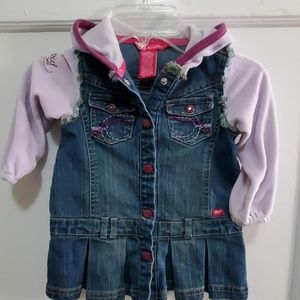 EckoRed denim hooded dress